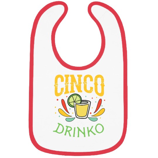 Cinco de Drinko de Mayo Party Tequila Shot Illustration Bibs