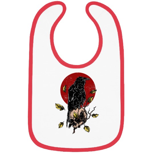 Occult Red Moon Gothic Witchcraft Raven Black Crow 272 Bibs