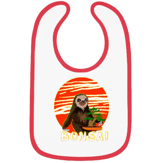 Funny Sloth Tee Bonsai Tree Gift for Yoga Masters Bibs