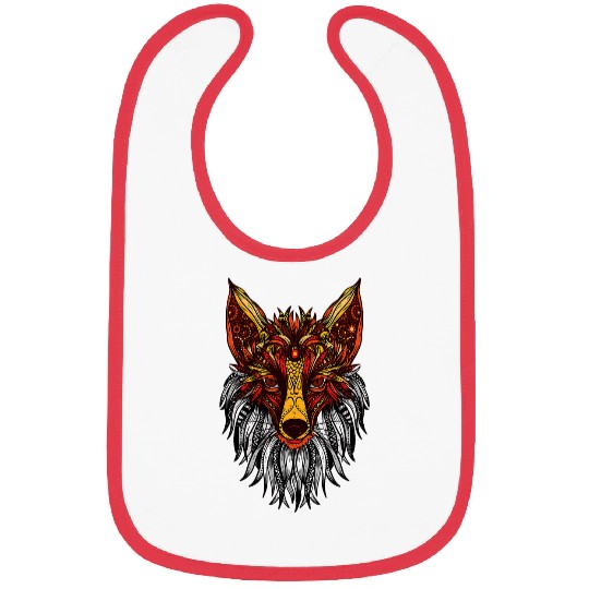 Fox Mandala Art Oriental Animal Fox Lover Gift Bibs