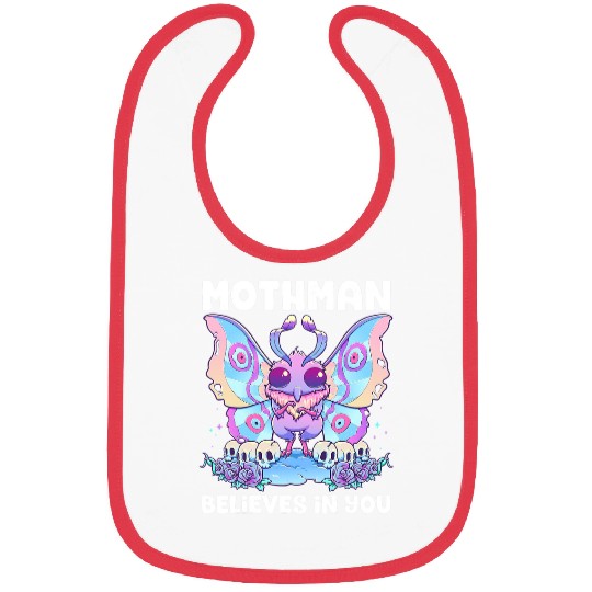 Pastel Goth Mothman Believes You Me Gothic Cryptid Wicca Bibs