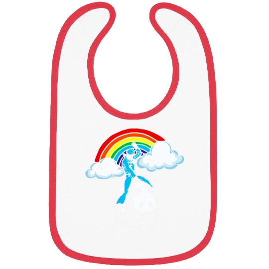 Funny Bear Panda Rider Funny Random Cute Panda Bear Sailor Rainbow Cute Bears Bibs
