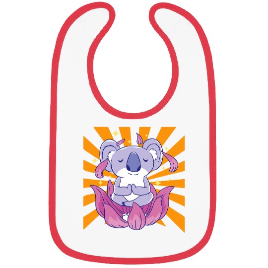 Funny Bear Lotus Koala Meditating Cute Bears Bibs