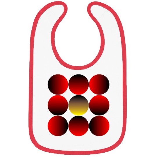 Geometric 3 D Graphic 390 with Red Moon Bibs