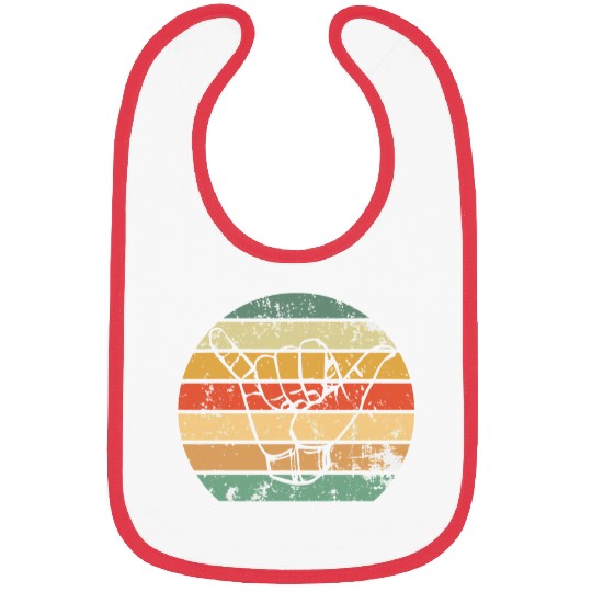 Surf Life Retro Shaka Sign Hawaii vintages Hang Loose Surfing Bibs
