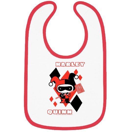 DC Comics Harley Quinn Chibi Diamond Portrait Logo Bibs