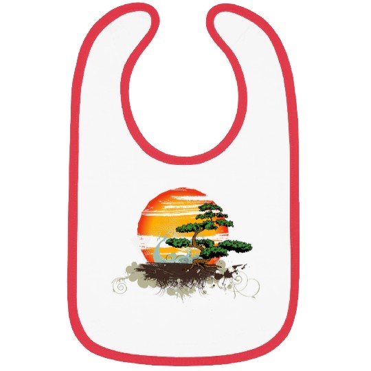 Bonsai Style Tree Sunset or Sunrise Bibs