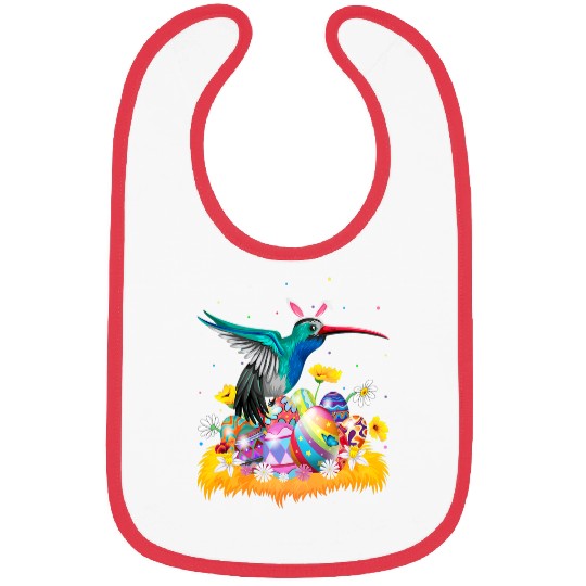 Funny Easter Egg Lover Cute Hummingbird Easter Sunday Bibs