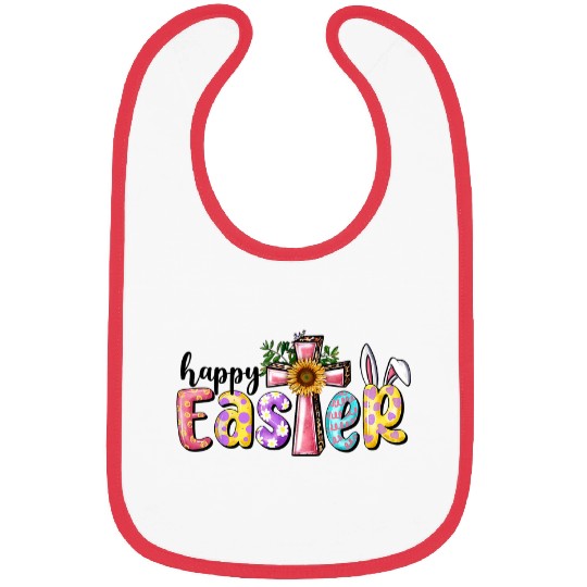 Christian Western Happy Easter With Leopard Jesus Cross Sunflowers Christ Bibs