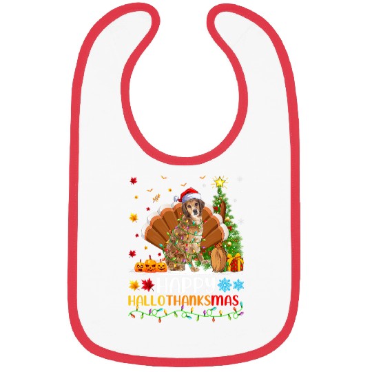 Dog Lover Funny Happy Brittany Spaniel Dog HelloThanksMas 2 Bibs