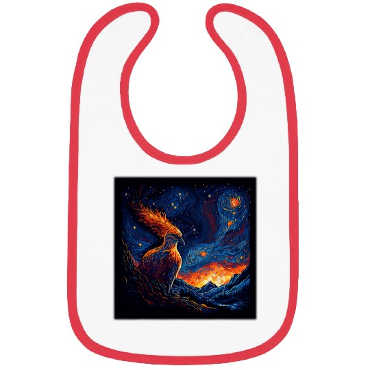 Surrealism Starry Night Phoenix Bird 1 Bibs