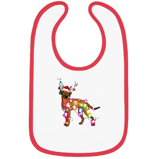 Dog Christmas Lights Rhodesian Ridgeback Dog snow Bibs