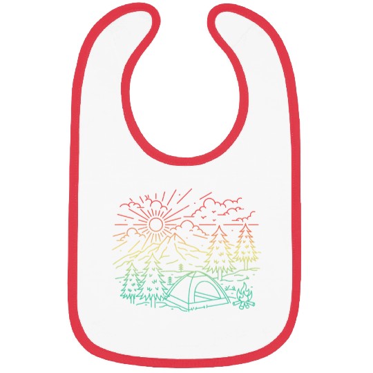 Camping Paradise Forest Landscape Mountain View Bibs