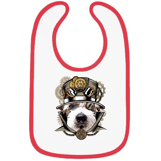 Dog Jack Russell Terrier Dog Medieval Victorian Steampunk Bibs