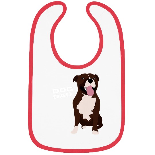 Dog Staffordshire Mens Brown White Staffordshire Bull Terrier Dog Dad Man Bibs