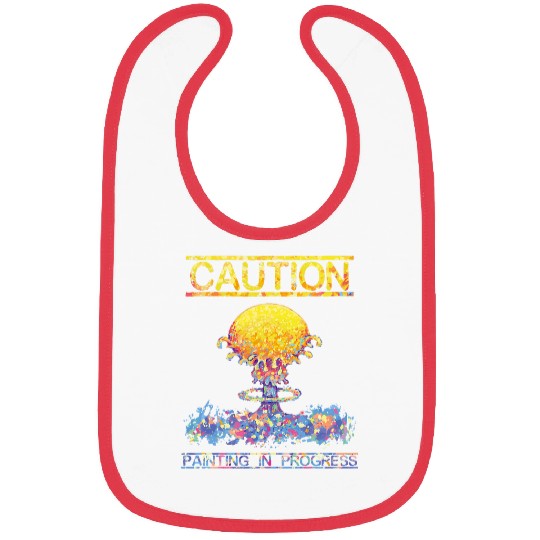 Gift for Artist Painter Caution Painting Art Mess Funny Work Bibs
