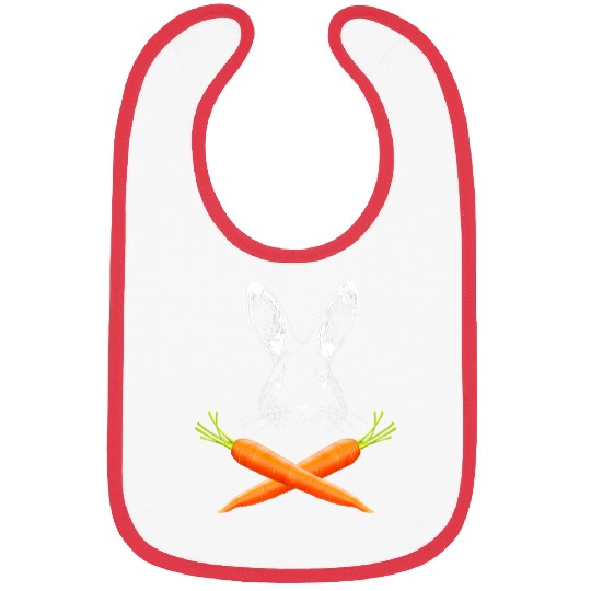 Rabbits Skull Rabbit Crossbones Carrots Easter Day Bibs