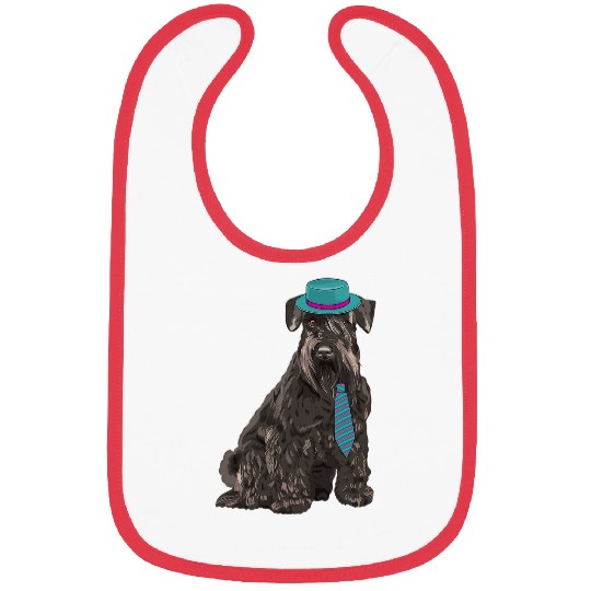 Dog Scottish Terrier Scottie Dog in a Hat and Tie Bibs