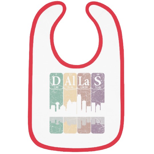 Dallas Periodic Table Elements Dallas Skyline Retro 5 Bibs