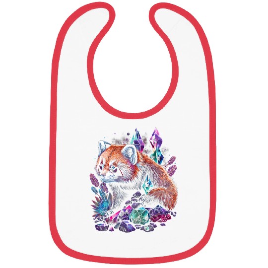 Funny Bear Esoteric Red Panda Pet Art Crystals Cute Illustration Design 3 Cute Bears Bibs