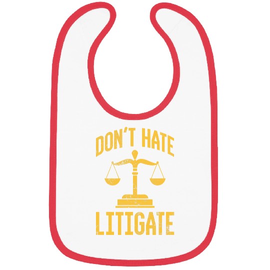 Litigate Litigator Lawyer Attorney Law Student Distressed Bibs