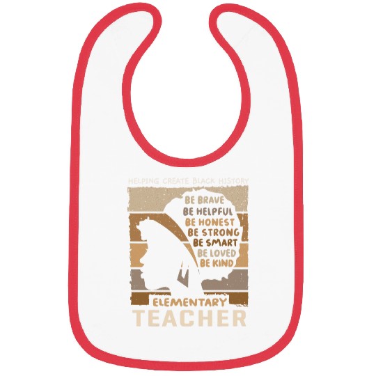 Black Elementary Teacher Womens Elementary School Educator Bibs
