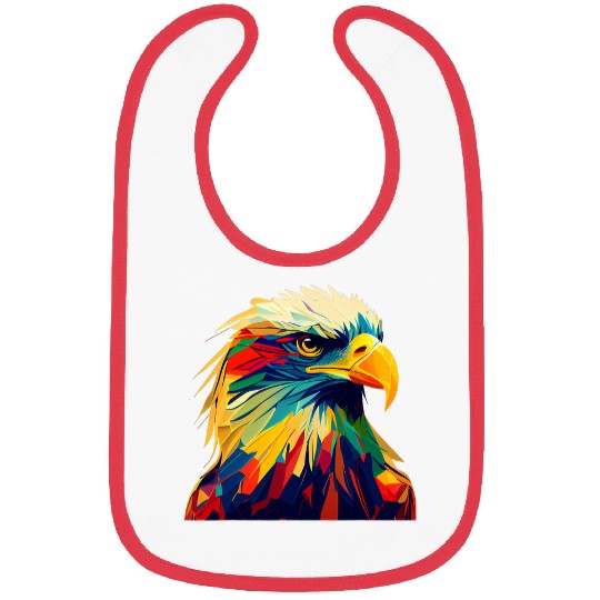 American Bald Eagle Design Colorful Pop Art Bald Eagle Lover Bibs