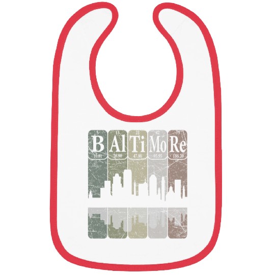 Baltimore Periodic Table Elements Baltimore Skyline Retro Bibs