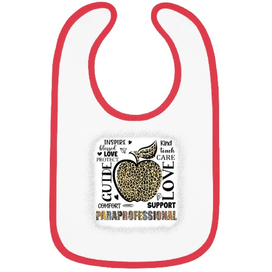 Teacher Job Boho Leopard Apple Paraprofessional Welcome Back To School Bibs
