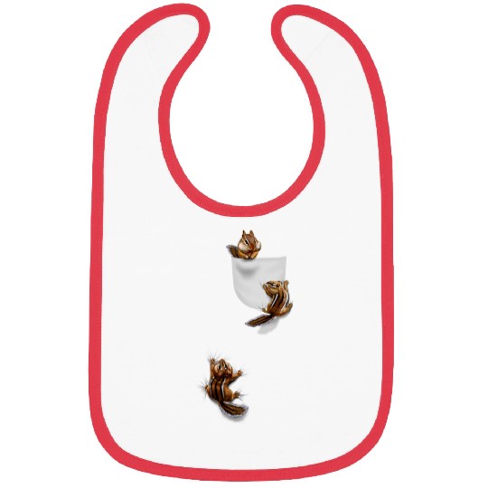 Climbing Climber T Cute Squirrel Playing Climbing in Pocket Chipmunk Climb Bibs