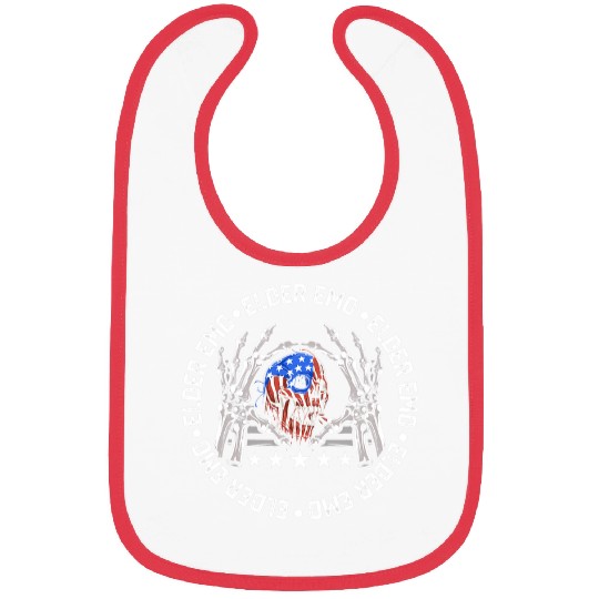 Skeletons Skulls American Flag Elder Emo Skull Bibs