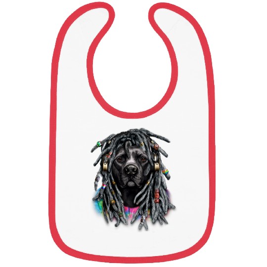 Black Pit Bull Dog Dreadlocks Hippie Reggae Dreads Bibs