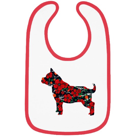 Bully or pitbull dog florals art pits lover gift Bibs