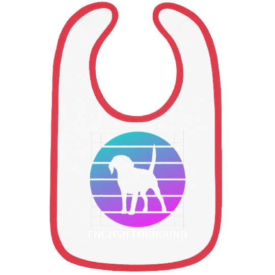 Retro English Foxhound Dog Lover Bibs