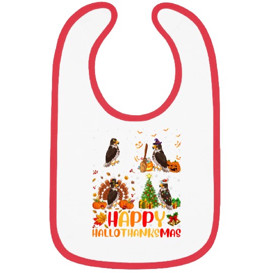 Halloween Thanksgiving Christmas Hawk Bird Hallothanksmas Bibs