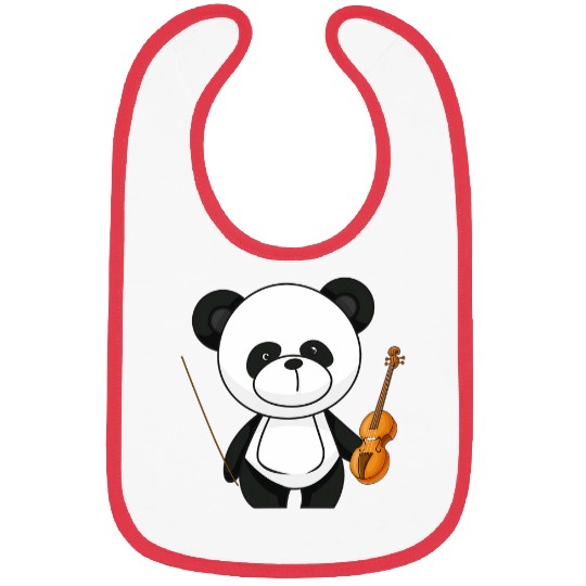 Cute Panda playing Violin Cute Panda Music Lover Gift Bibs