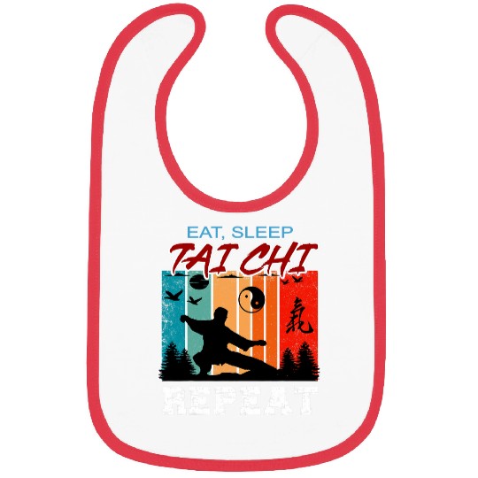 Eat Sleep Tai Chi Repeat Funny Tai Chi Beginners Slogan Bibs
