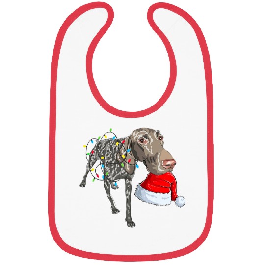 Dog German Shorthaired Pointer Lights Christmas GSP Dog Lover Bibs