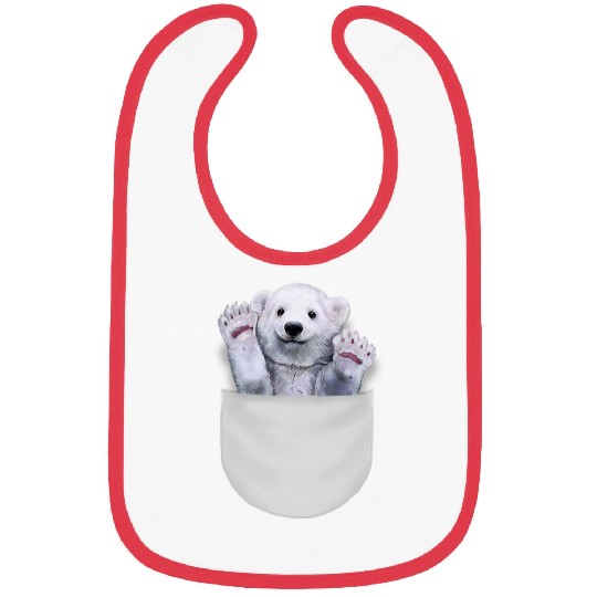 Funny Bear Cute Polar Bear Waving from Pocket Cute Bears Bibs