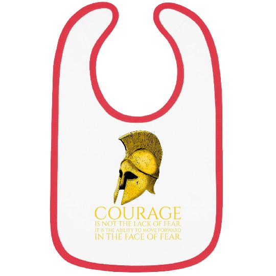 Courage Motivational Inspirational Ancient Greek Sparta Bibs