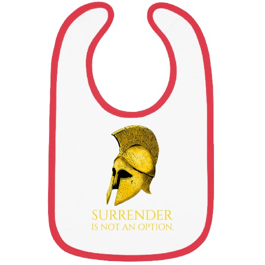 Ancient Sparta Surrender Is Not An Option Greek Helmet Bibs