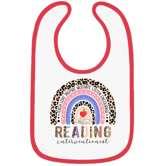 Reading Book Rainbow Reading Interventionist Book Lover Teacher Librarian Reader Bibs