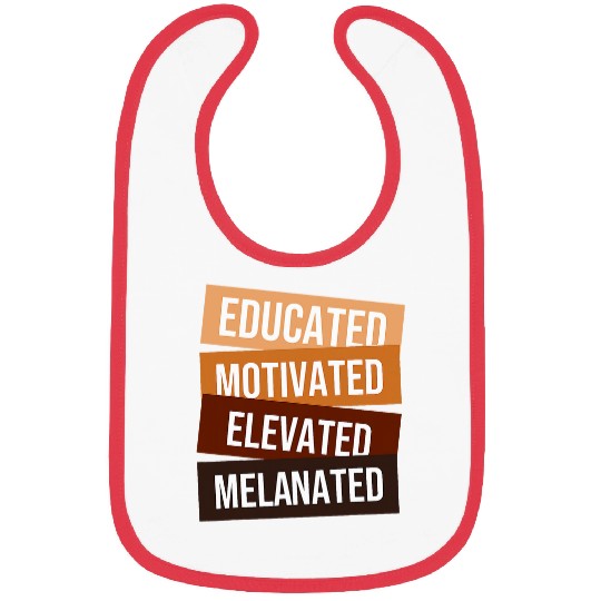 Afrocentric Black Pride Educated Motivated Elevated 1 Bibs