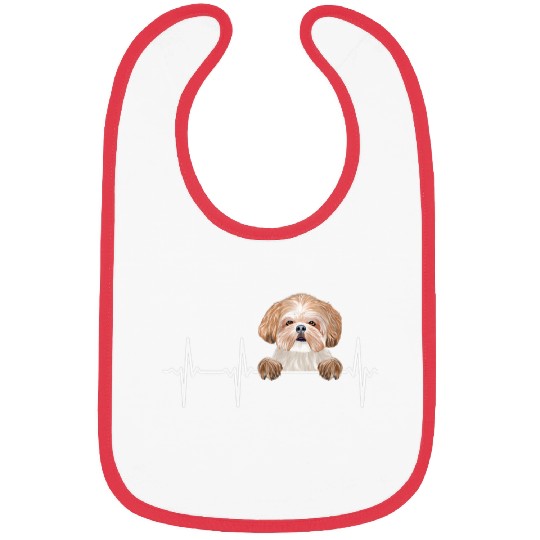 Funny Dog Heartbeat For Shih Tzu Lovers Bibs