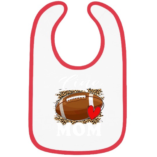 Football Lineman Mom Line Mom Leopard Bibs