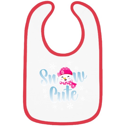 Snow Cute Happy Snowman Let it Snow Graphic 393 Bibs