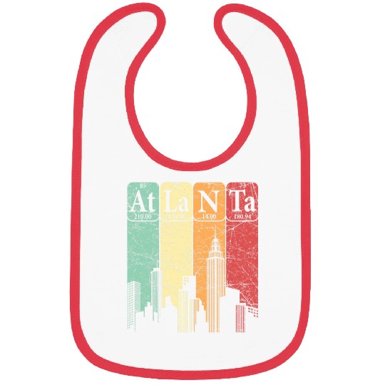 Atlanta Periodic Table Elements Atlanta Skyline Retro 2 Bibs