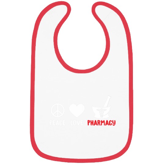 Peace Love Pharmacy Pharmacist Apothecary Pharm Technician Bibs