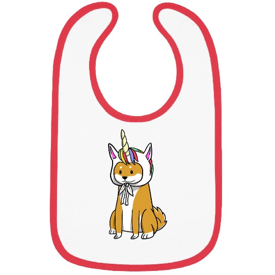 Shiba Inu Dog Unicorns Hat Bibs