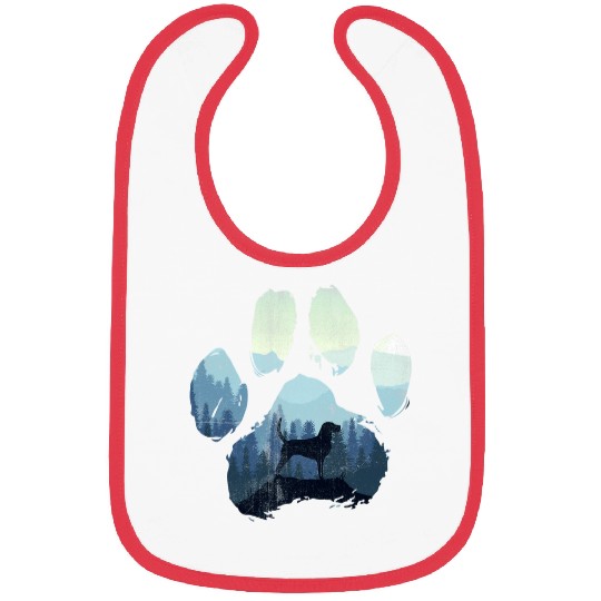 English Foxhound Dog Paw Mom Dad Mountains Bibs